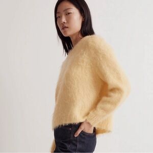 Madewell Soft Brushed Yellow V-Neck Sweater